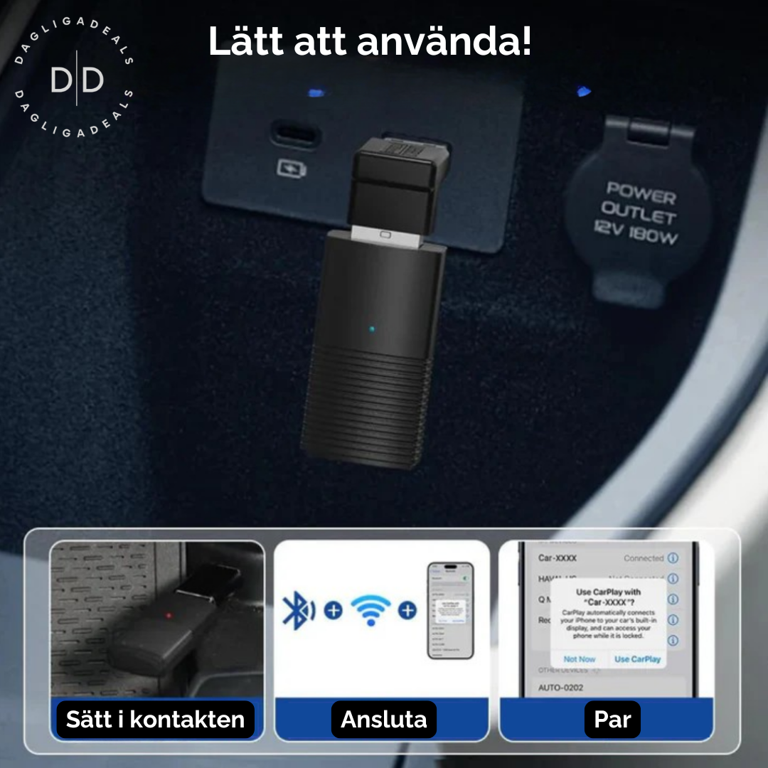 AutoLink™ | Trådlös carplay och Android Auto-adapter