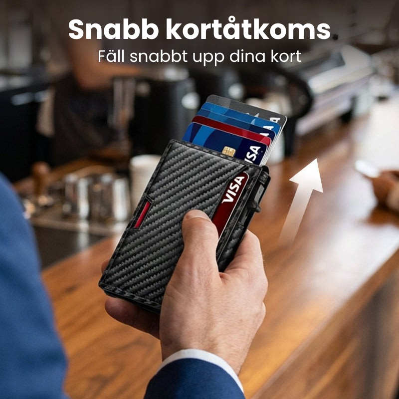 ShieldWallet™ | En smal plånbok som skyddar Och den håller dina uppgifter säkra.