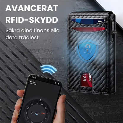ShieldWallet™ | En smal plånbok som skyddar Och den håller dina uppgifter säkra.