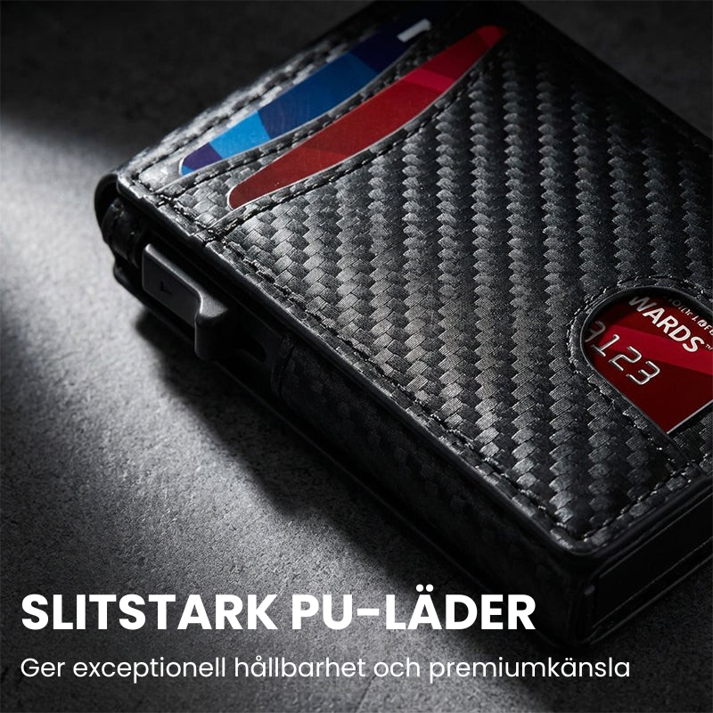 ShieldWallet™ | En smal plånbok som skyddar Och den håller dina uppgifter säkra.
