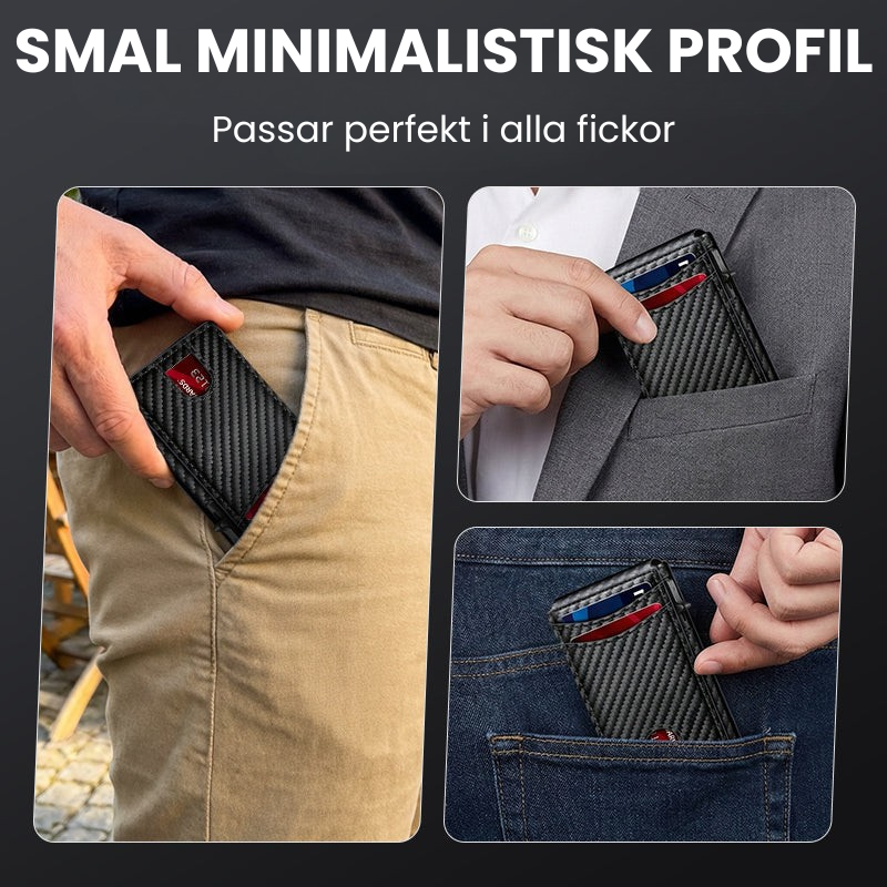 ShieldWallet™ | En smal plånbok som skyddar Och den håller dina uppgifter säkra.