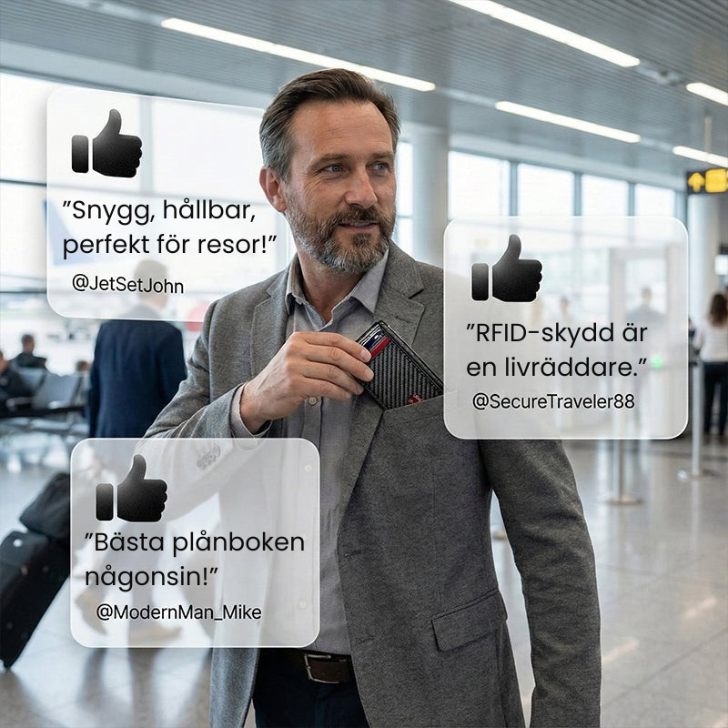 ShieldWallet™ | En smal plånbok som skyddar Och den håller dina uppgifter säkra.