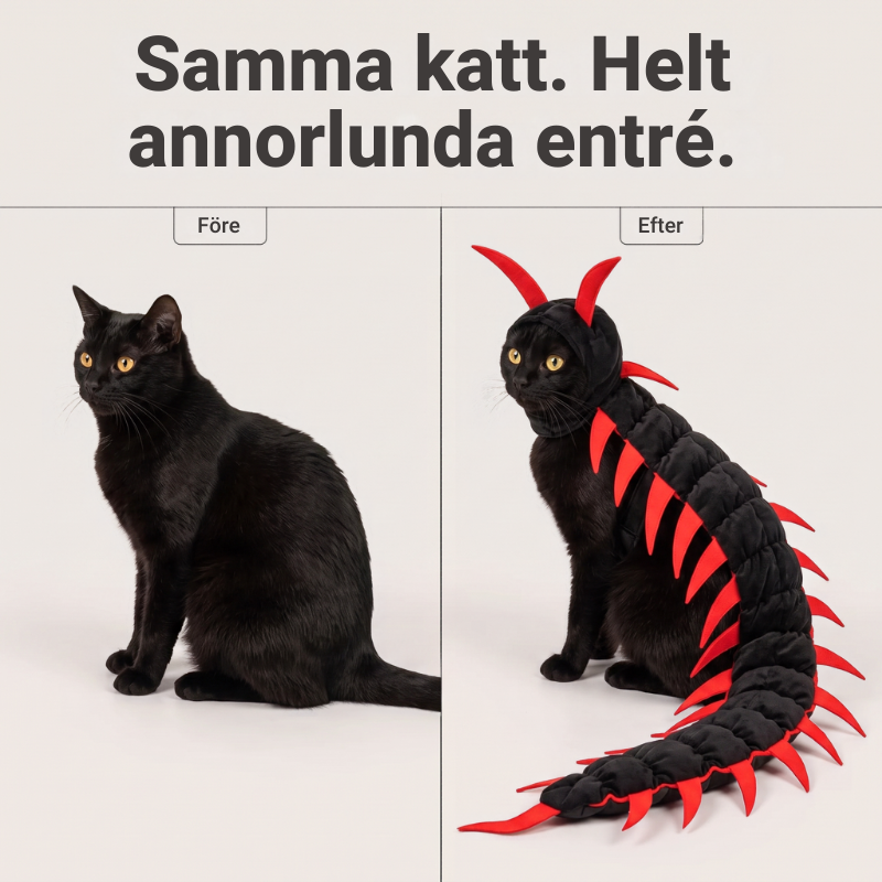 SpookyPaws™ | Katt-tusenfotingdräkt – Rolig halloweendräkt för katter