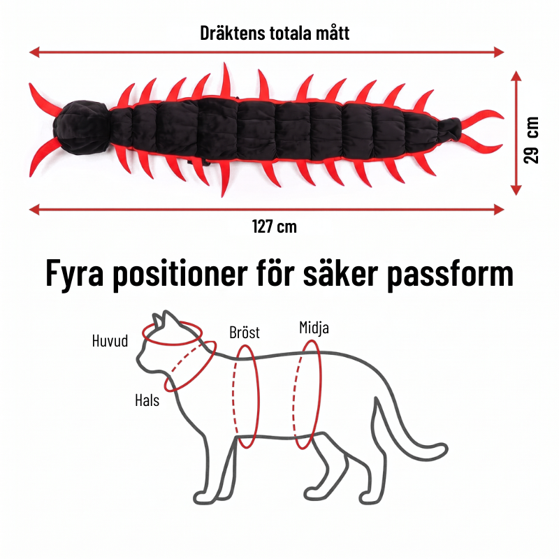 SpookyPaws™ | Katt-tusenfotingdräkt – Rolig halloweendräkt för katter