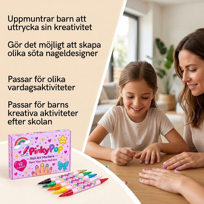 TwinkleTips™ PinkyPop | Nagelkonstpennor hon kan använda själv