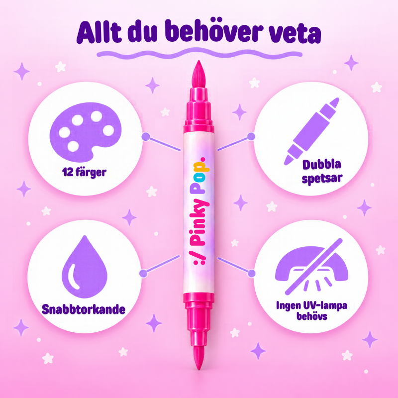 TwinkleTips™ PinkyPop | Nagelkonstpennor hon kan använda själv