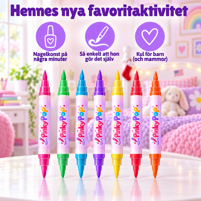 TwinkleTips™ PinkyPop | Nagelkonstpennor hon kan använda själv
