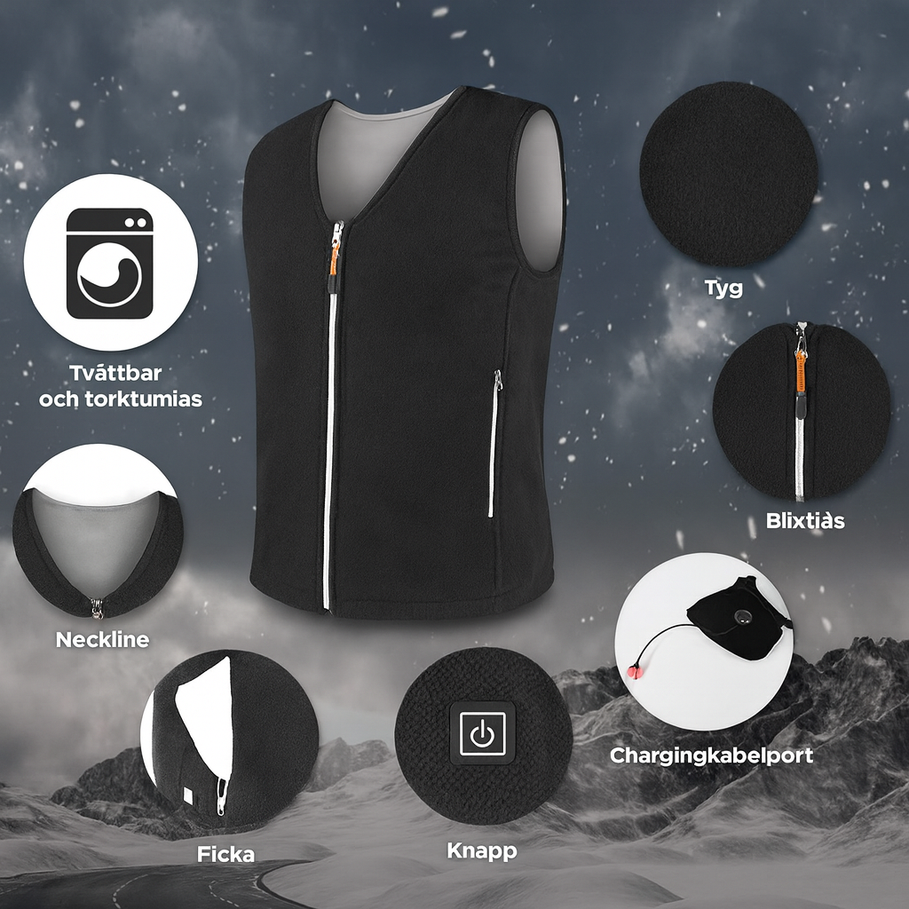 HeatVest™ | Slipp vinterkylan – håll dig varm var du än går