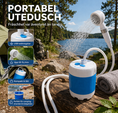 AquaGo™ | Bärbar Vattendusch: Komplett Kit med Slang & Munstycken