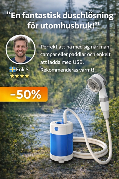 AquaGo™ | Bärbar Vattendusch: Komplett Kit med Slang & Munstycken