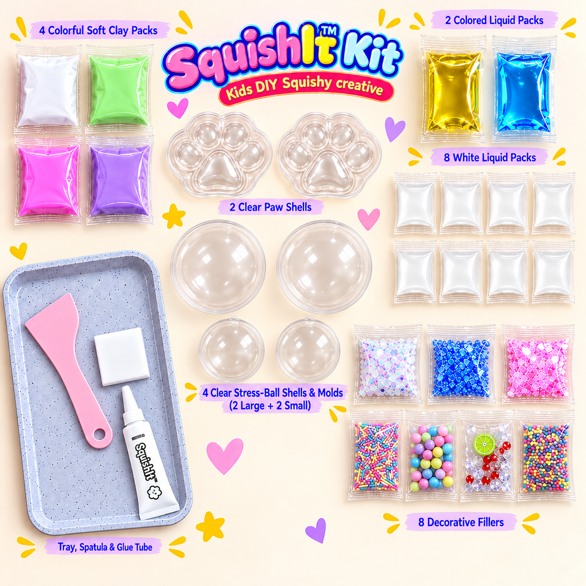 SquishyBall™️ Kit - Det ultimata DIY-kitet med squishies för barn – mindre skärmtid, mer kreativitet!