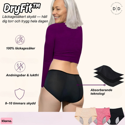 DryFit™ | Läckagesäkert skydd — håll dig torr och trygg hela dagen