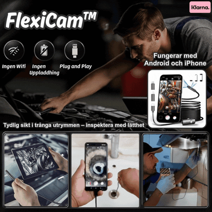 FlexiCam™ | Tydlig sikt i trånga utrymmen – inspektera med lätthet