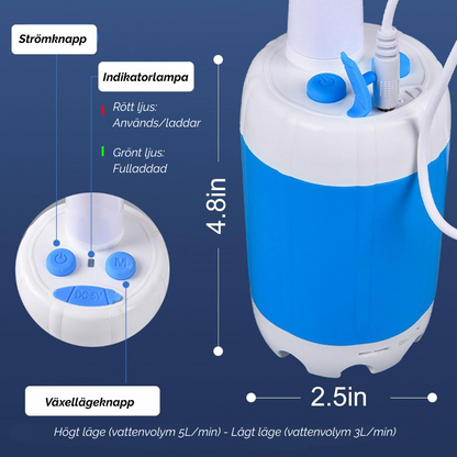 HydroGo™ | Portabelt vattentryck för rengöring, dusch och mycket mer!