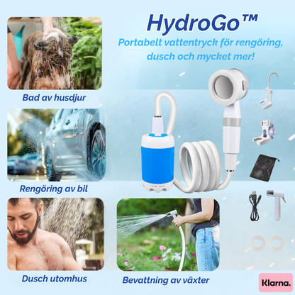 HydroGo™ | Portabelt vattentryck för rengöring, dusch och mycket mer!