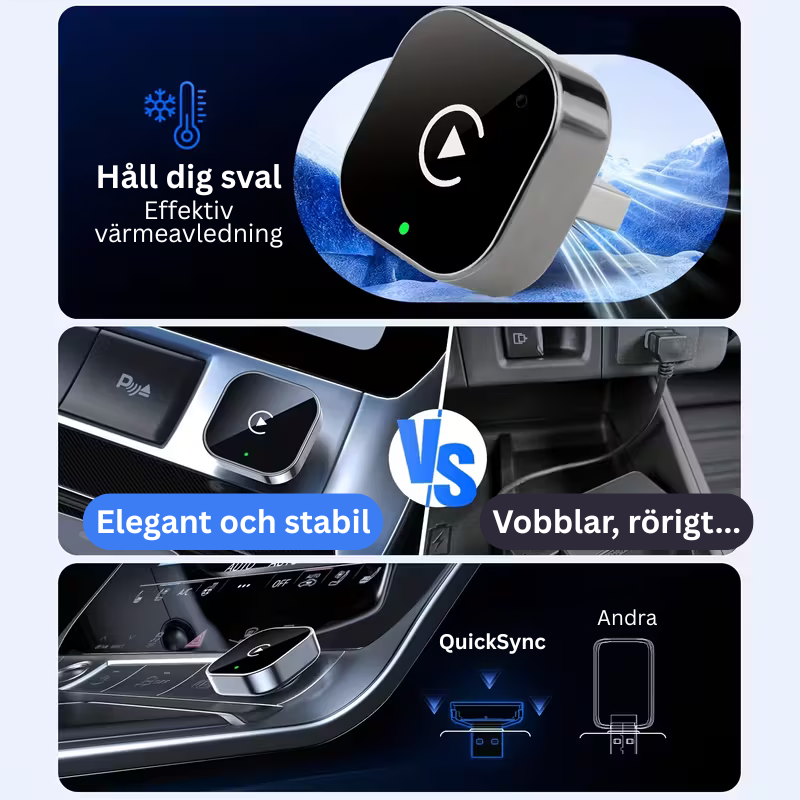 QuickSync™ | Inga fler sladdar, ansluten till din bil på några sekunder