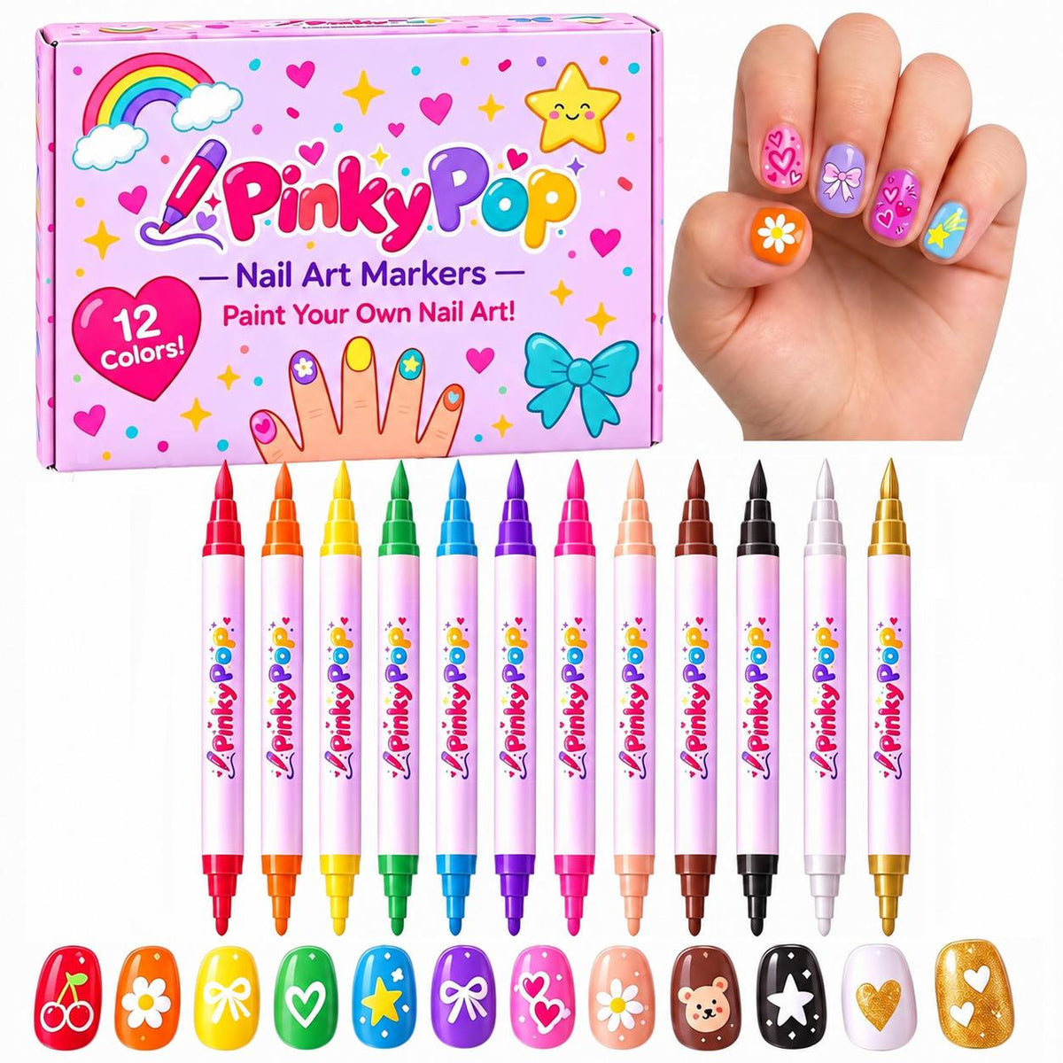TwinkleTips™ PinkyPop | Nagelkonstpennor hon kan använda själv